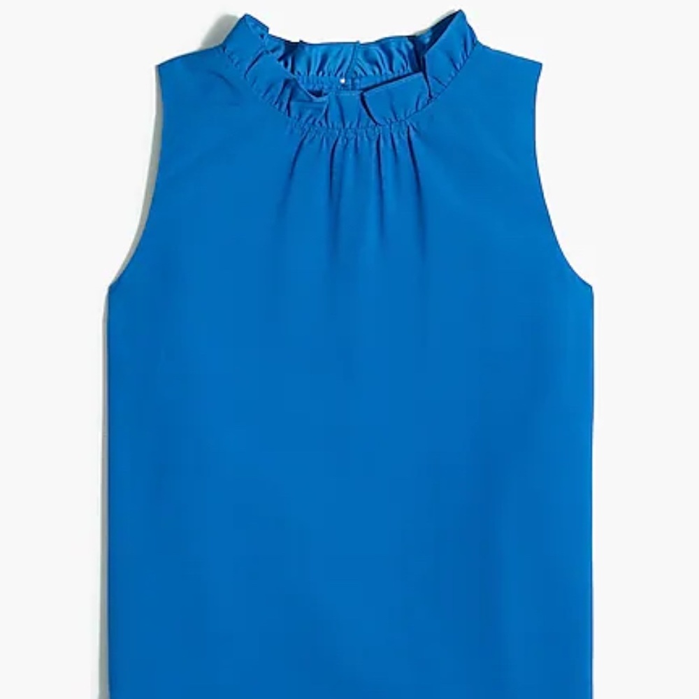J.Crew Ruffleneck Sleeveless Crepe Blouse